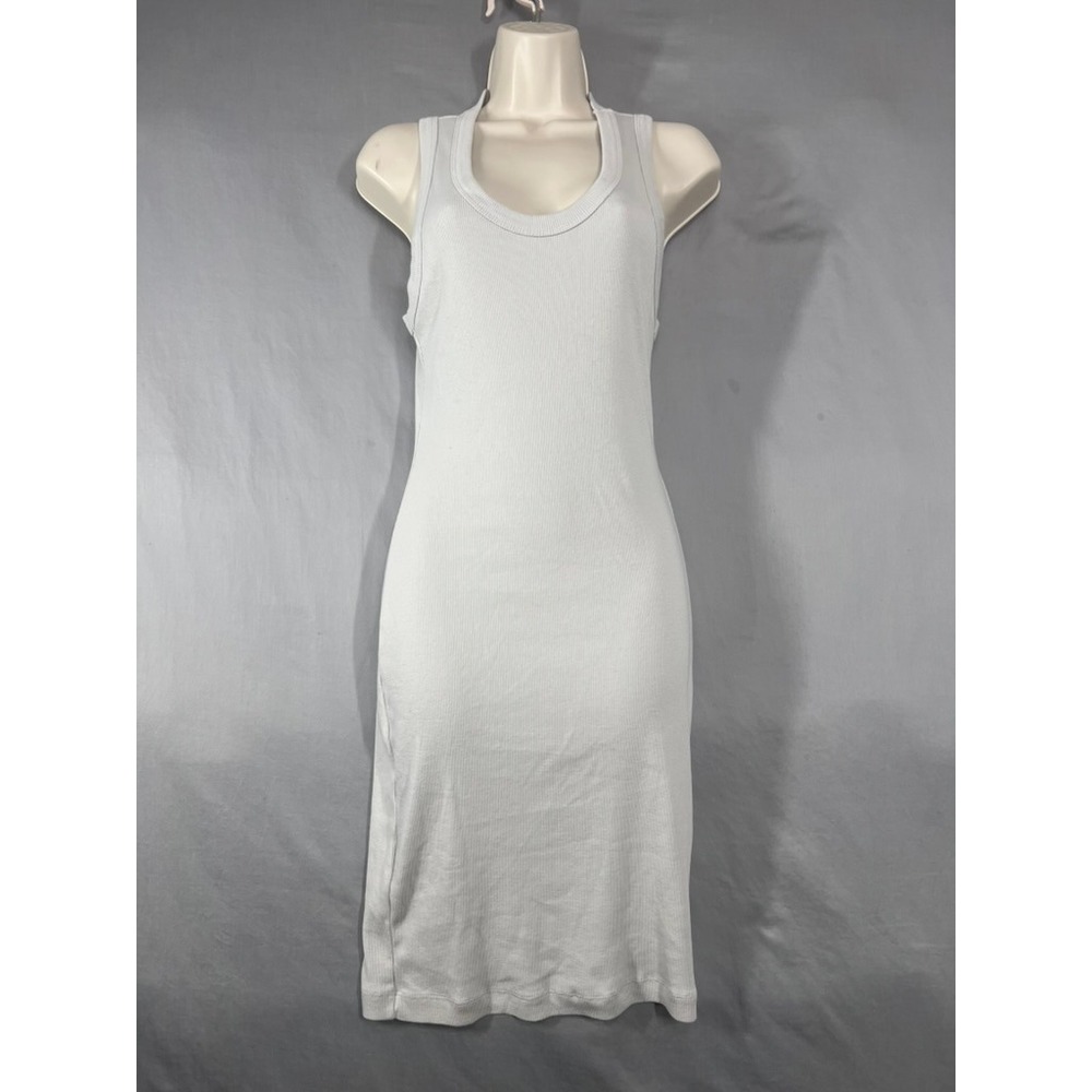 Standard James Perse Grey Ribbed Tank Dress Size 0 Sleeveless Scoop Neck Midi